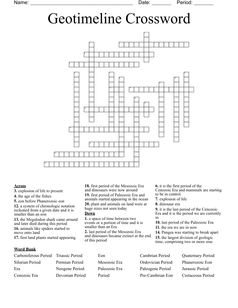 Geotimeline Crossword WordMint