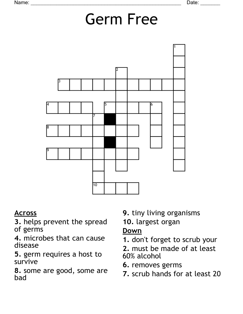 Germ Free Crossword WordMint