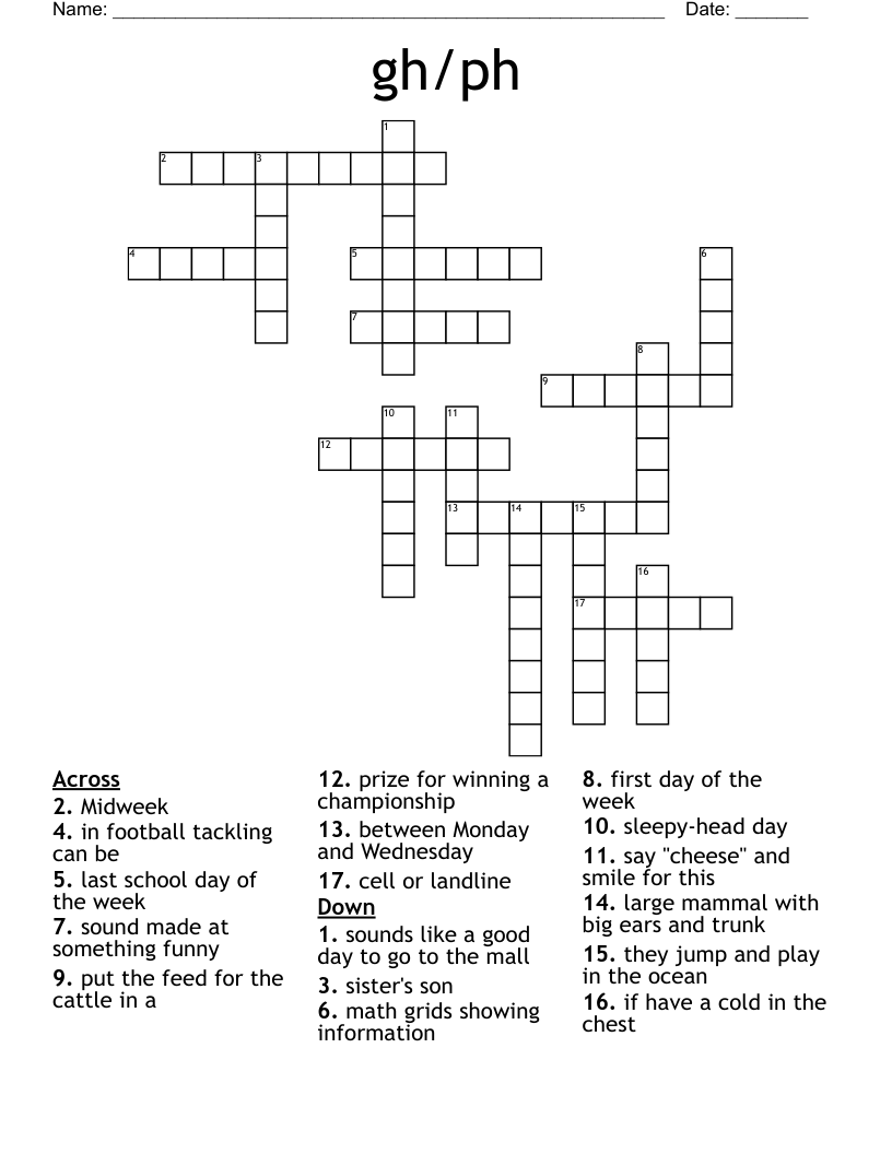Gh ph Crossword WordMint