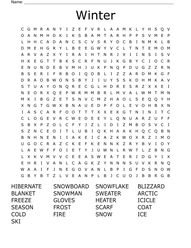 Glacial Landforms Word Search WordMint