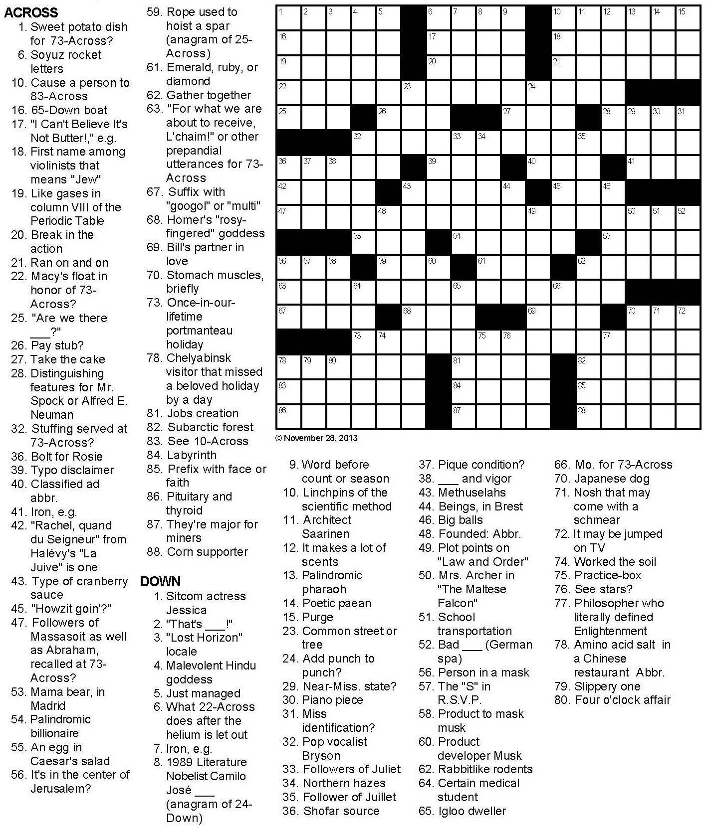 Gobble Tov Crossword Puzzle Gobble Tov Crossword Puzzle