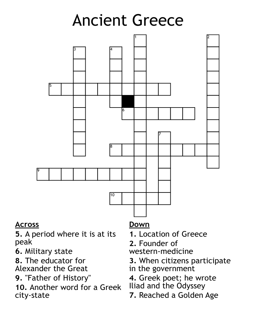 Greek Crossword WordMint