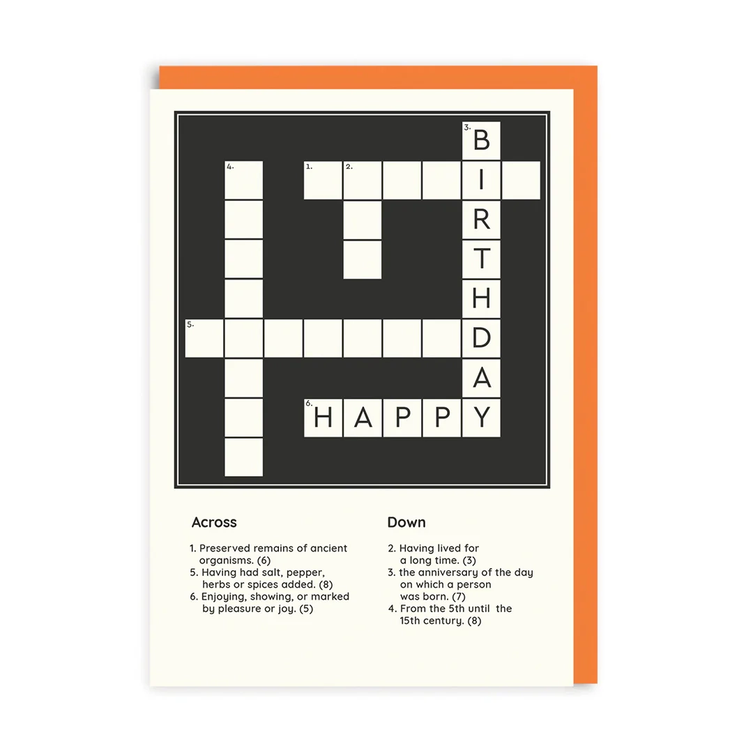 Happy Birthday Crossword Card Birthday Card Ohh Deer