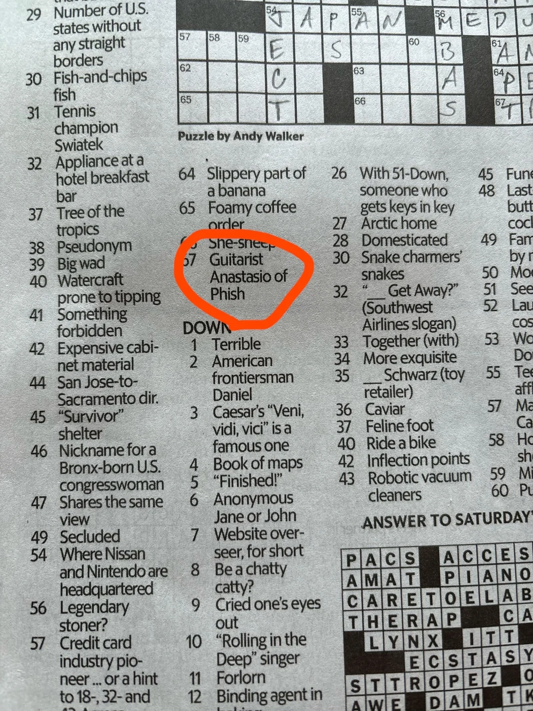 Has Trey Been In The NYT Crossword Puzzle Before R phish Has Trey Been In The NYT Crossword Puzzle Before R phish