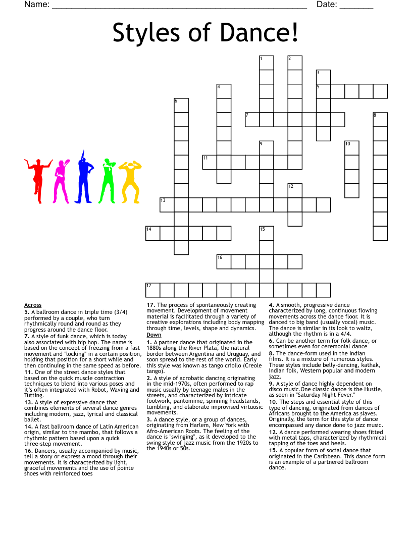 Heart Of Dance Crossword WordMint