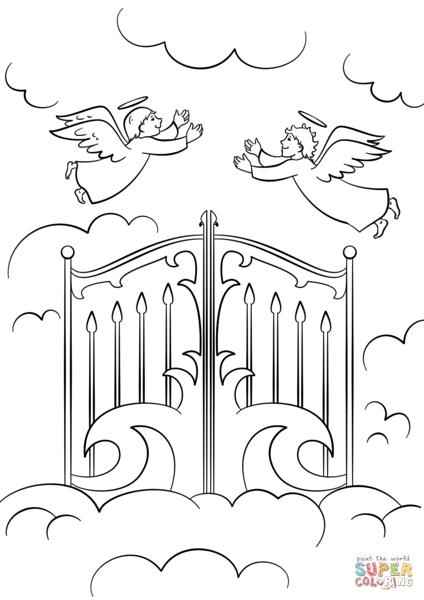 Heaven s Gates Coloring Page Free Printable