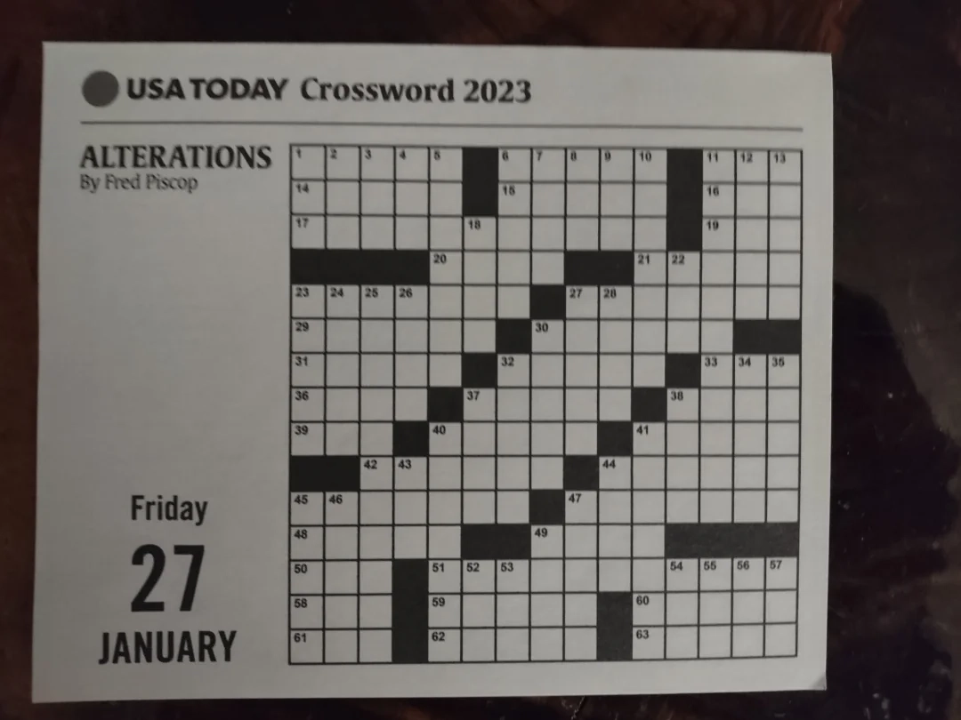 Help USA Today 2023 Page a day R crossword