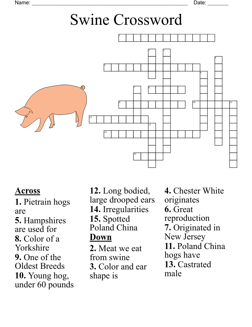 HOG CROSSWORD Word Search WordMint