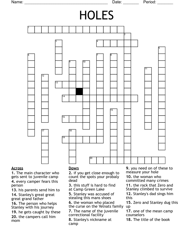 HOLES Crossword WordMint