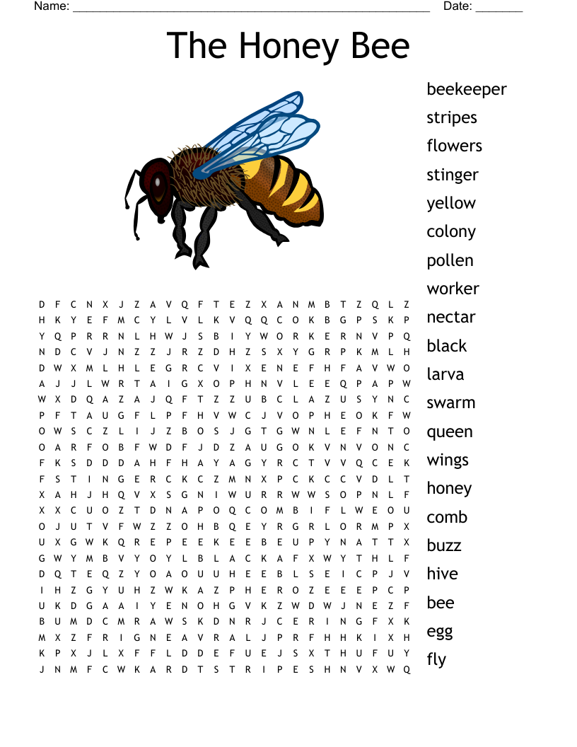 HONEY BEES Crossword WordMint