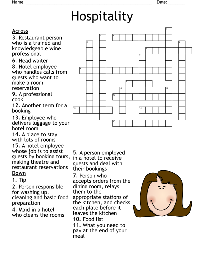 Hospitality Crossword WordMint