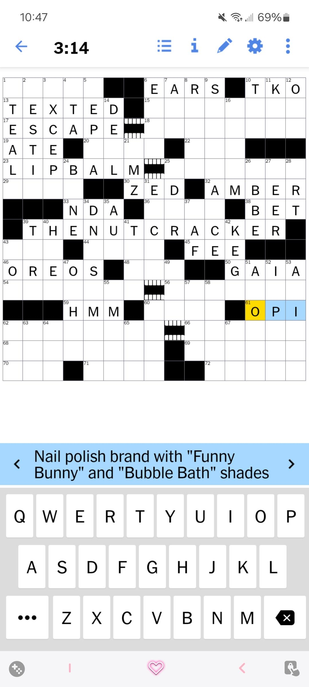 I Do The NYT Crossword Puzzle Every Day OPI Gets Name Checked Sorta Frequently And I Think Of This Sub Every Time R RedditLaqueristas