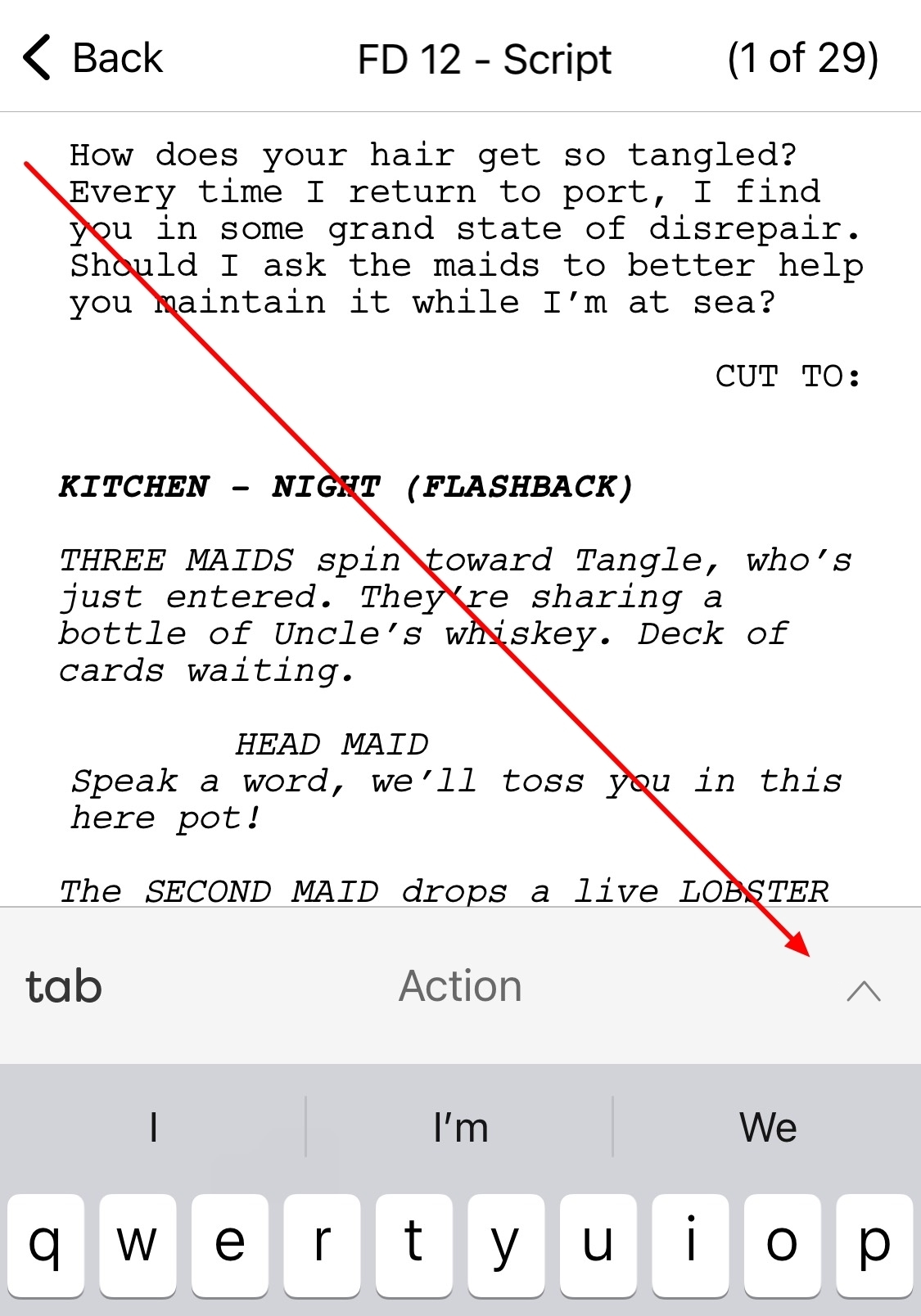 In Final Draft Go How Do I Bold Italicize Underscore Strike Through Or Toggle Case A Word Or Section iPhone Final Draft