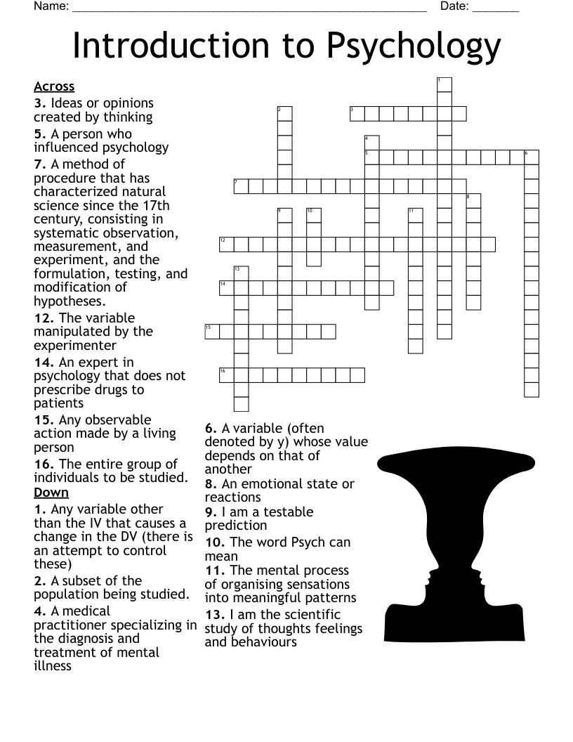 Introduction To Psychology Crossword WordMint