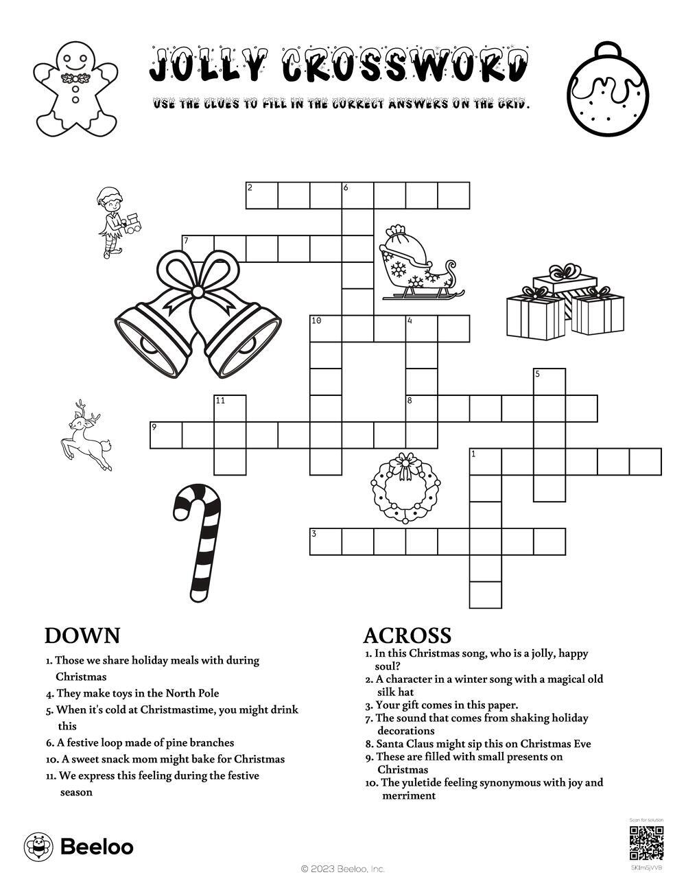 Jolly Crossword Beeloo Printable Crafts And Activities For Kids