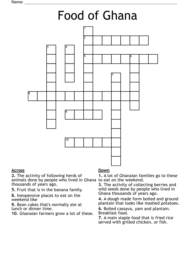 Kingdom Of Ghana Crossword WordMint