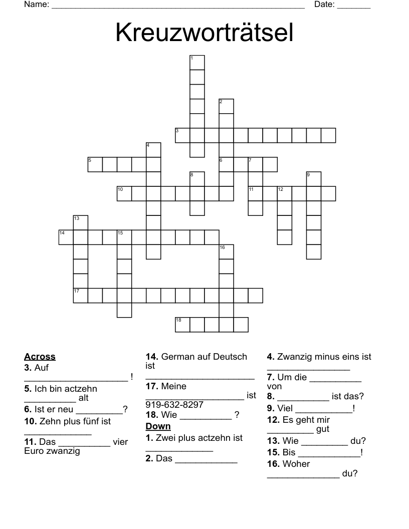 Kreuzwortr tsel Crossword WordMint
