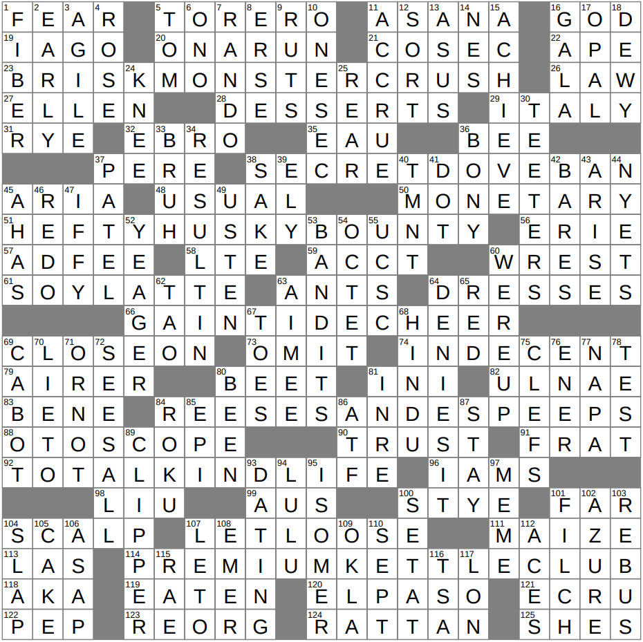 LA Times Crossword 19 Apr 26 Sunday LAXCrossword