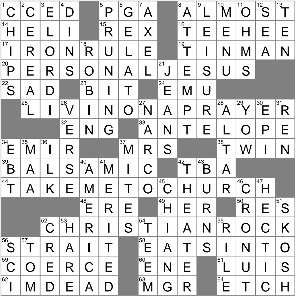 LA Times Crossword 28 Aug 25 Thursday LAXCrossword