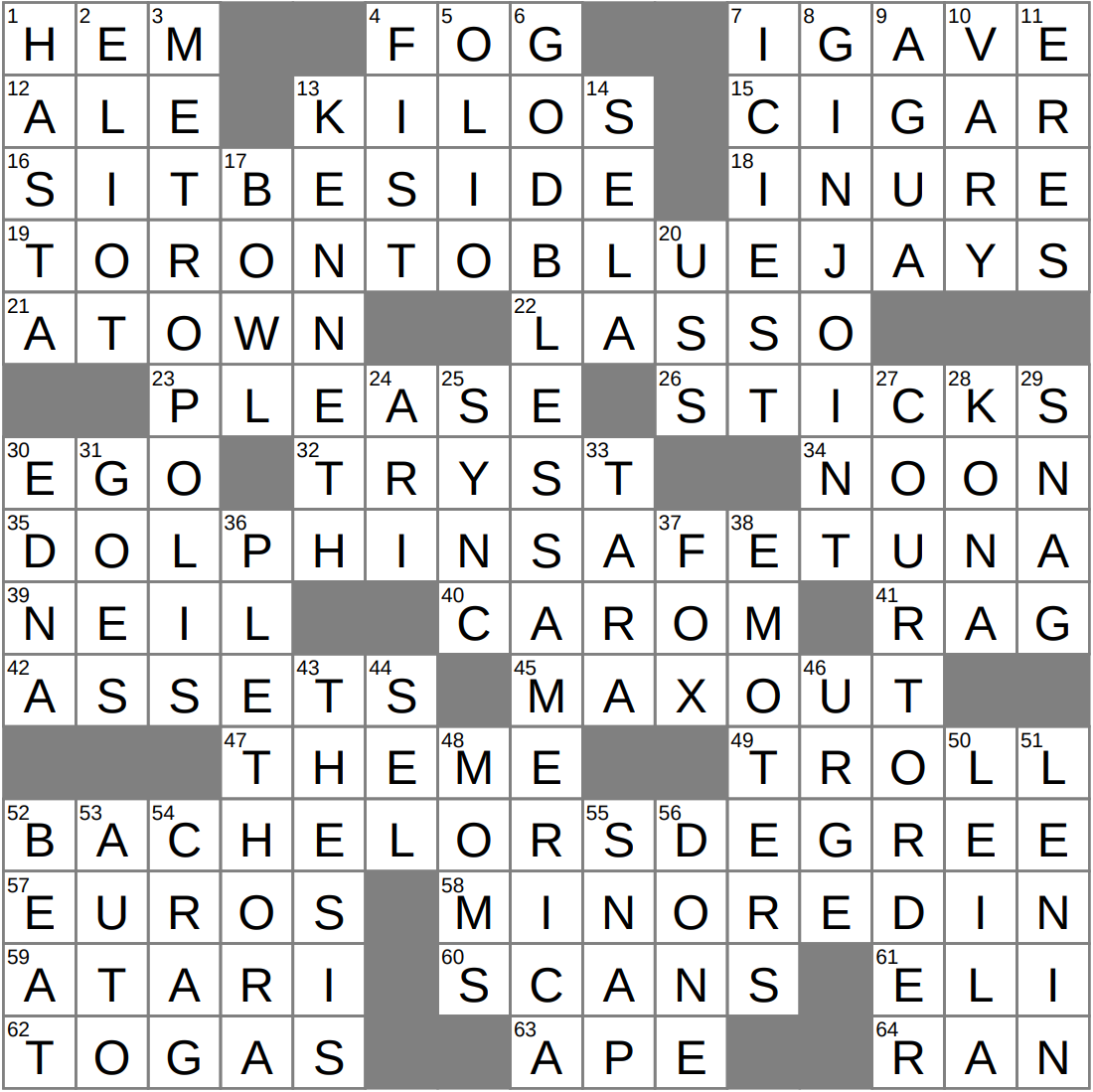 LA Times Crossword 30 May 26 Saturday LAXCrossword