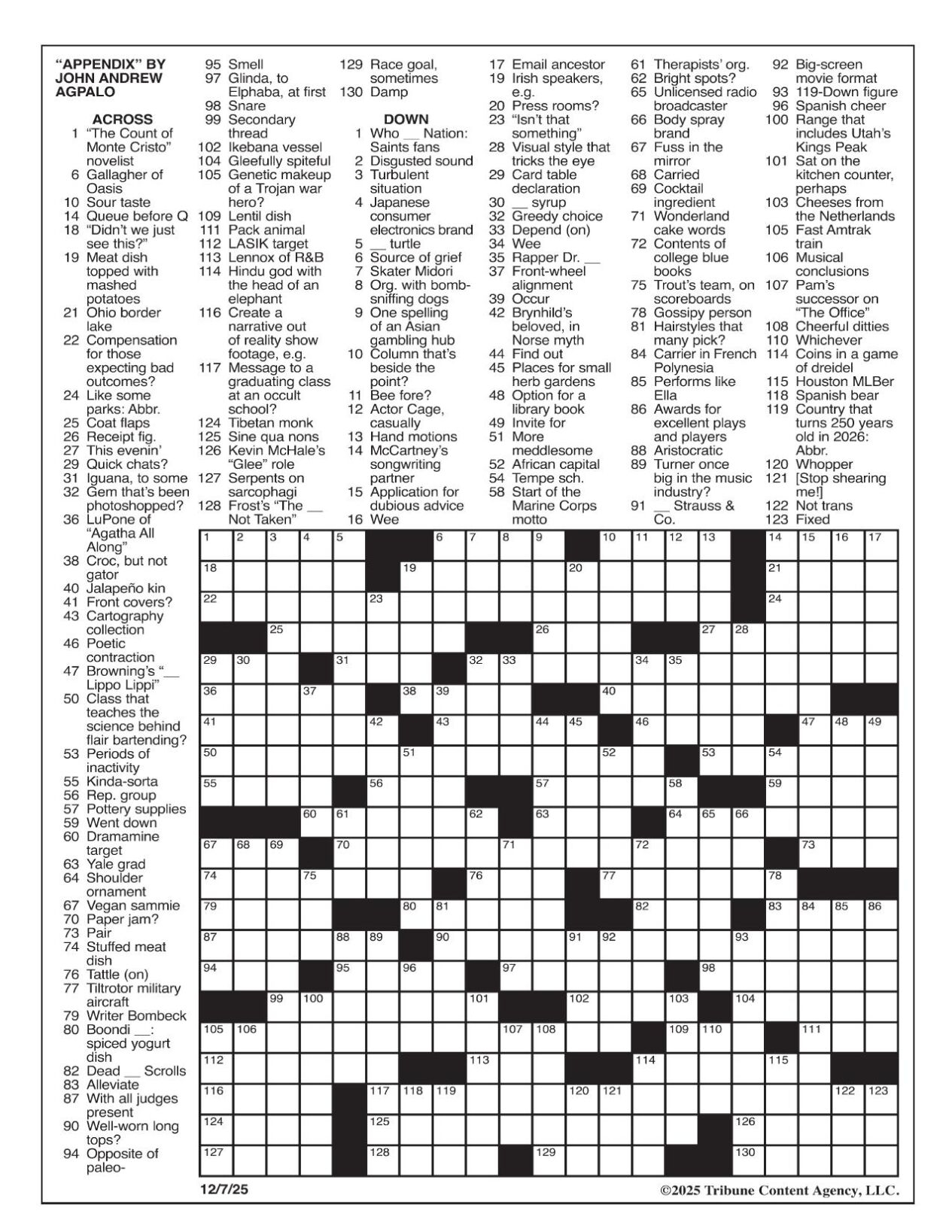 LA Times Crossword Dec 7 2025 Crosswords Yakimaherald