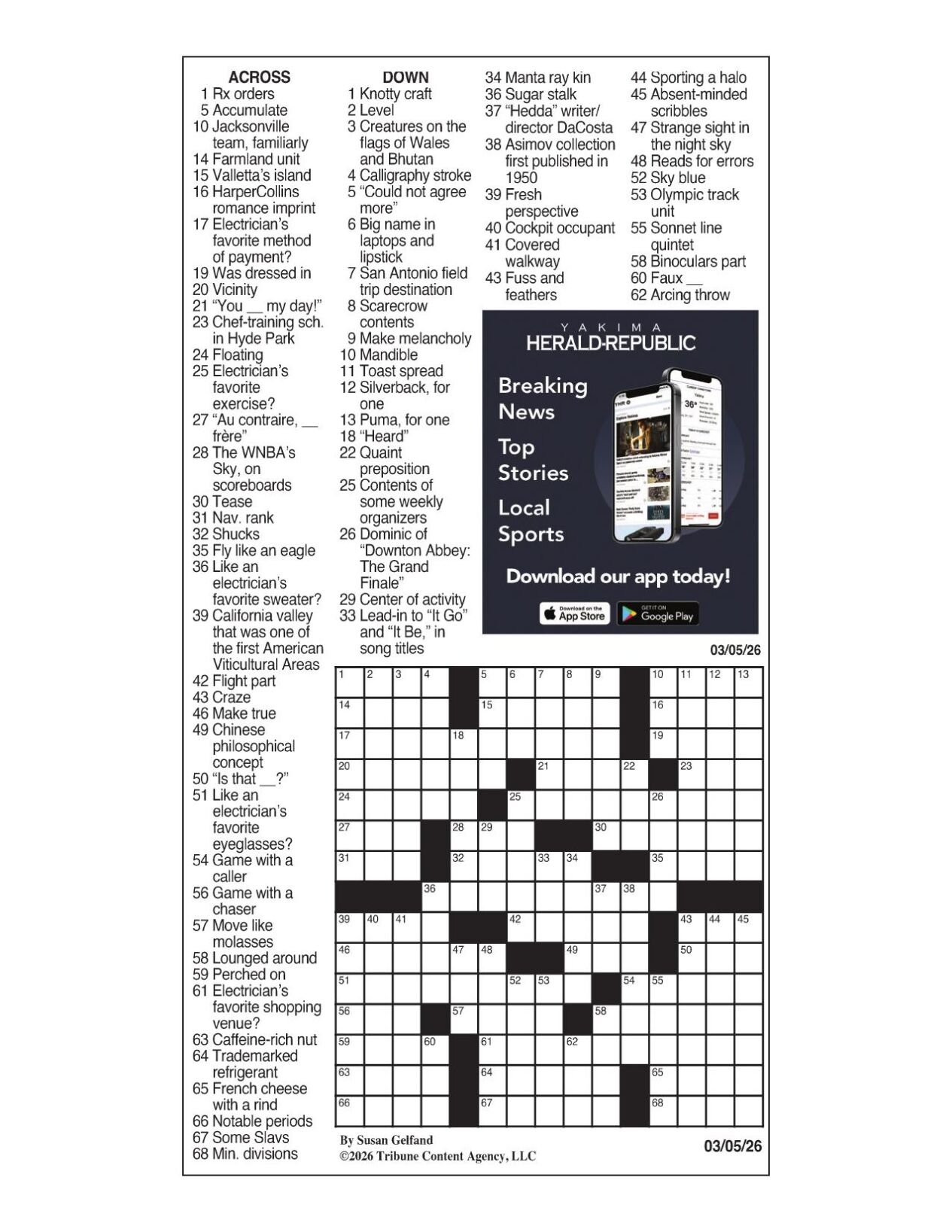 LA Times Crossword March 5 2026 Crosswords Yakimaherald