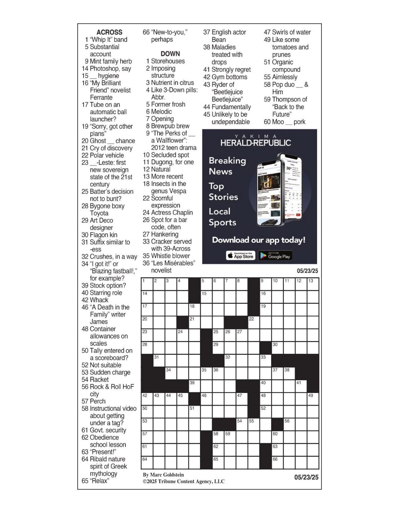 LA Times Crossword May 23 2025 Crosswords Yakimaherald