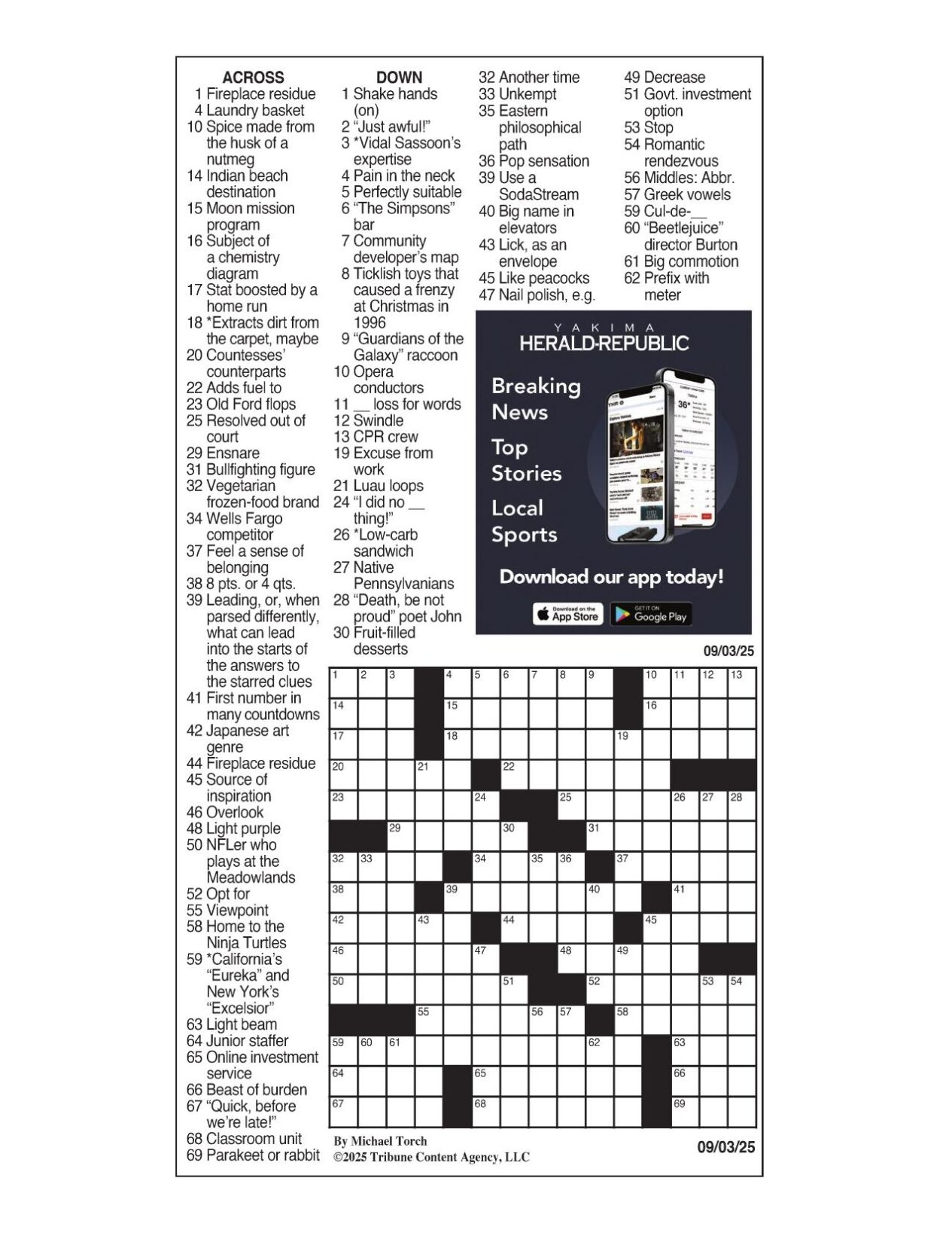 LA Times Crossword Sept 3 2025 Crosswords Yakimaherald
