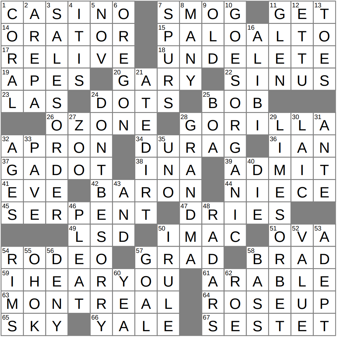 LAXCrossword Answers To The Los Angeles Times Crossword