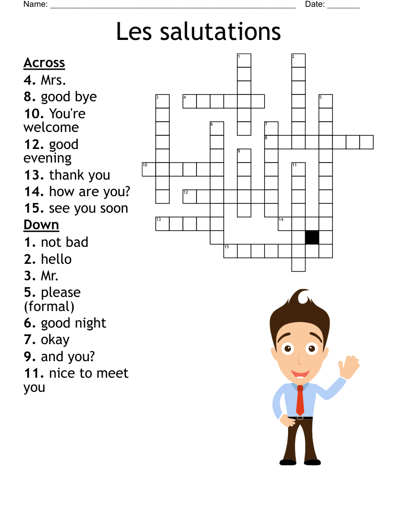 Les Salutations Crossword WordMint