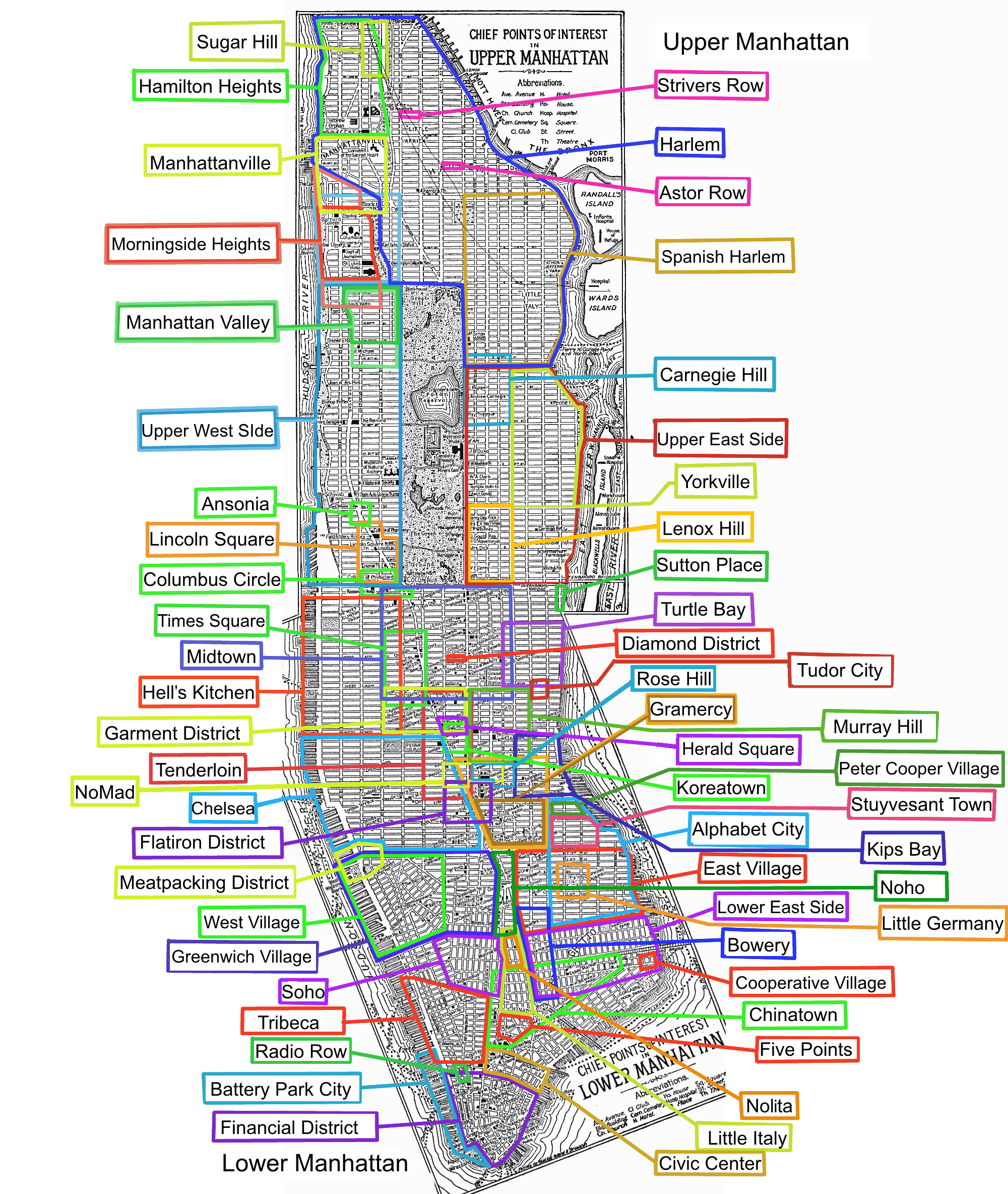 List Of Manhattan Neighborhoods Wikipedia