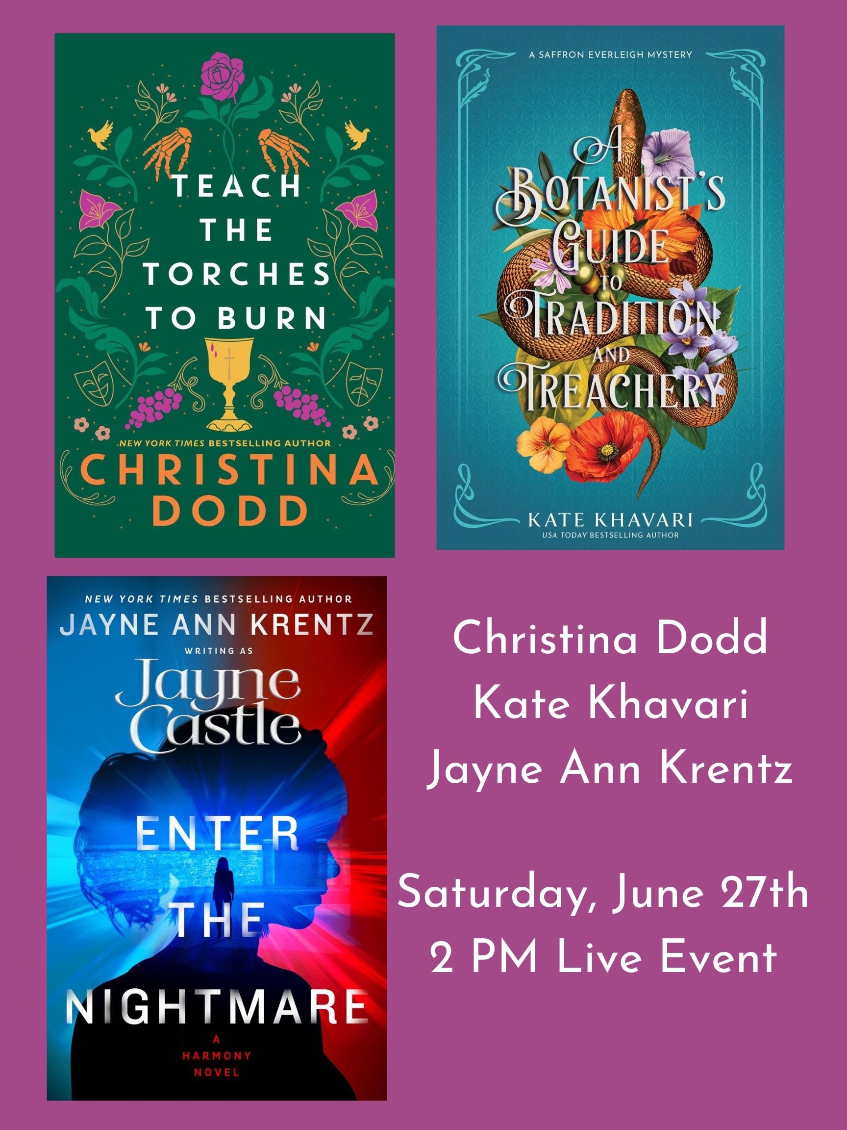 LIVE EVENT Jayne Castle Christina Dodd And Kate Khavari