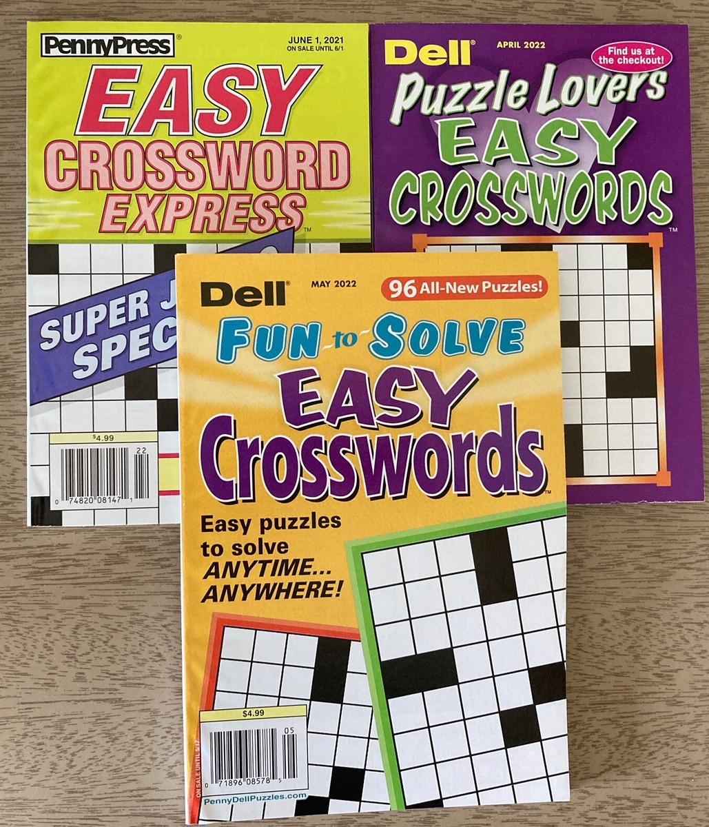 Lot Of 3 Dell Penny Press ALL EASY Crossword Puzzle Books Express Lovers Fun L39 EBay