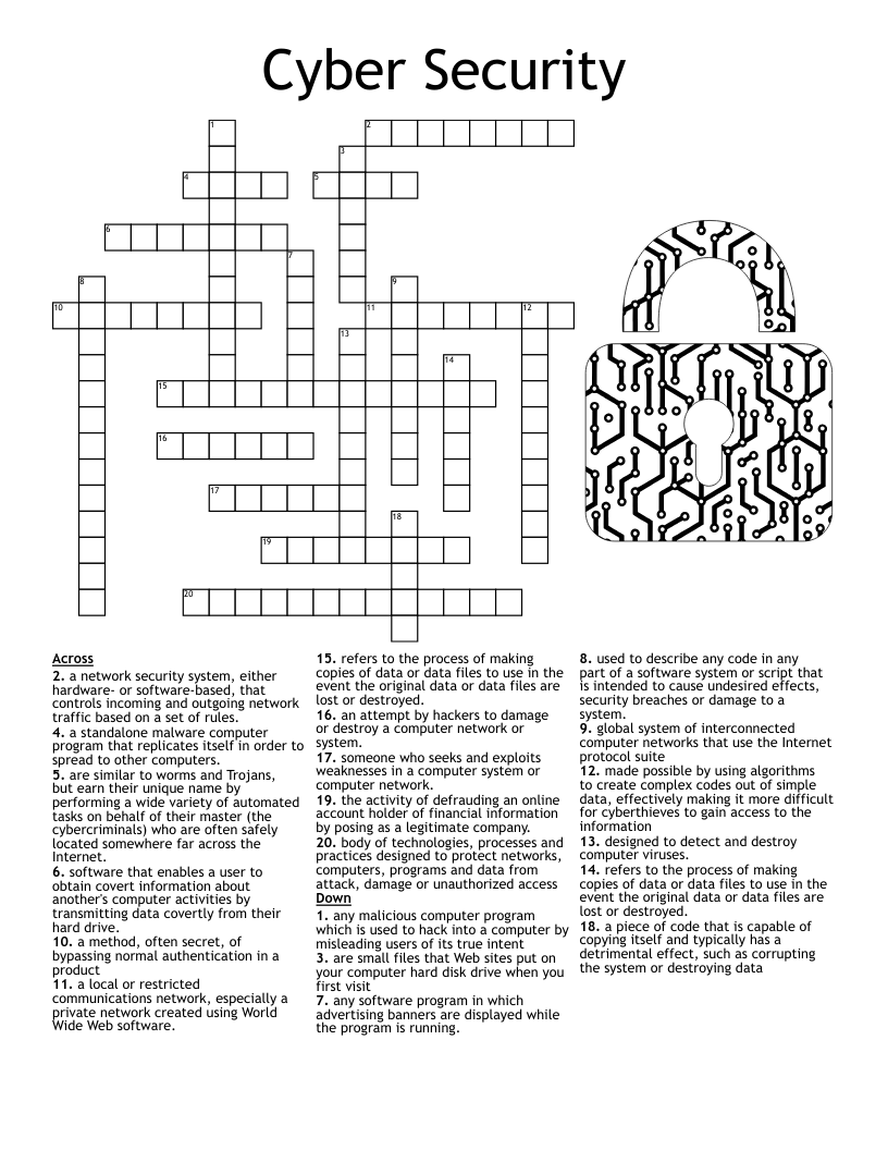 Malware Viruses Crossword WordMint