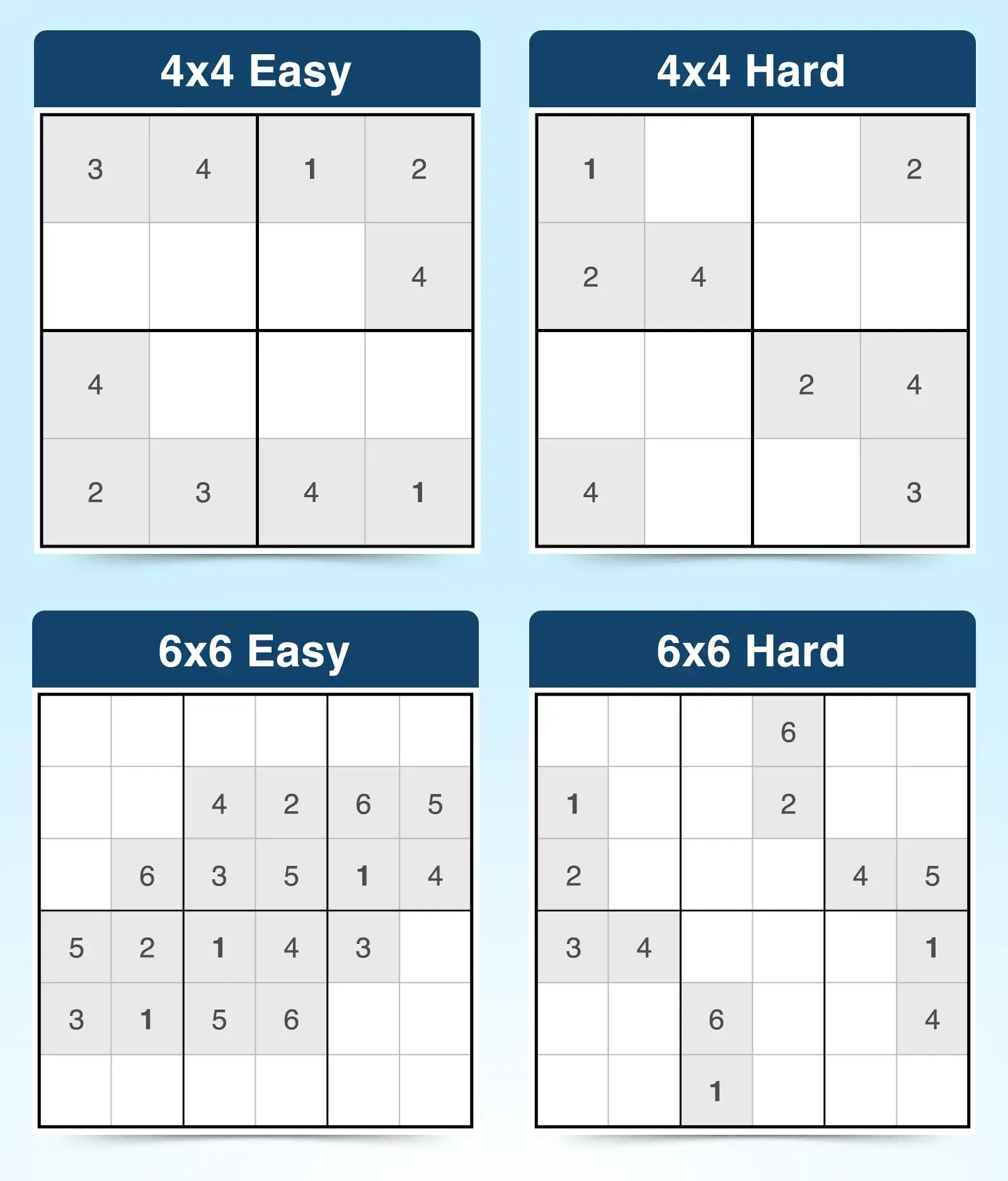 Mini Sudoku For Kids Play Online Or Print 4x4 And 6x6 Grids Mini Sudoku For Kids Play Online Or Print 4x4 And 6x6 Grids