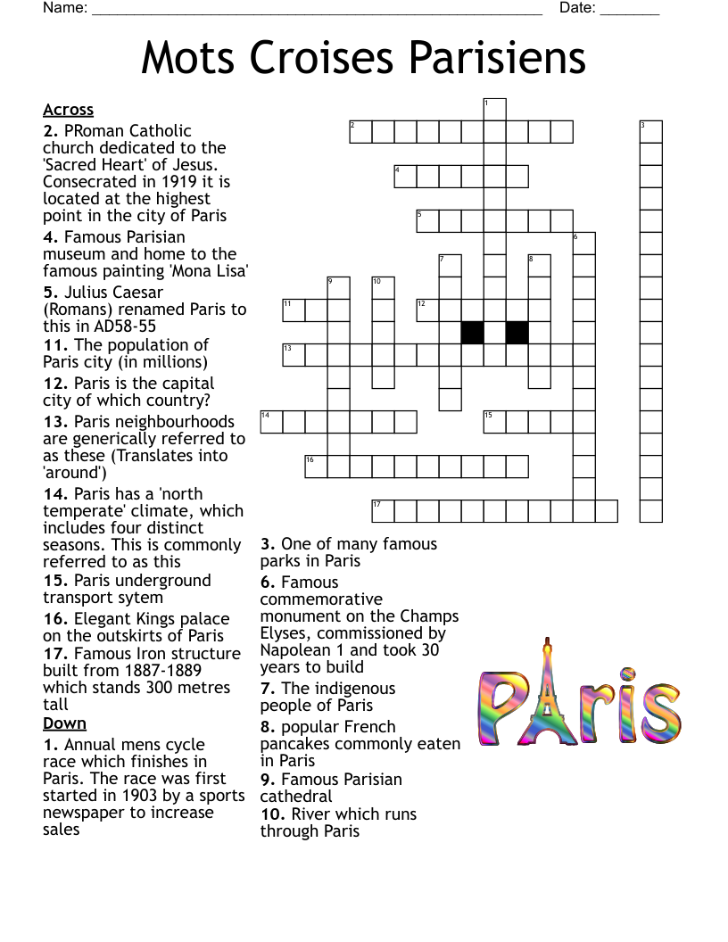 Mots Croises Parisiens Crossword WordMint