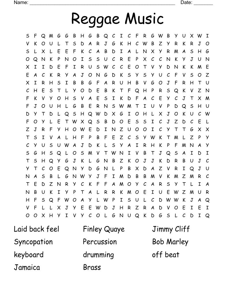 Musical Genres Crossword WordMint