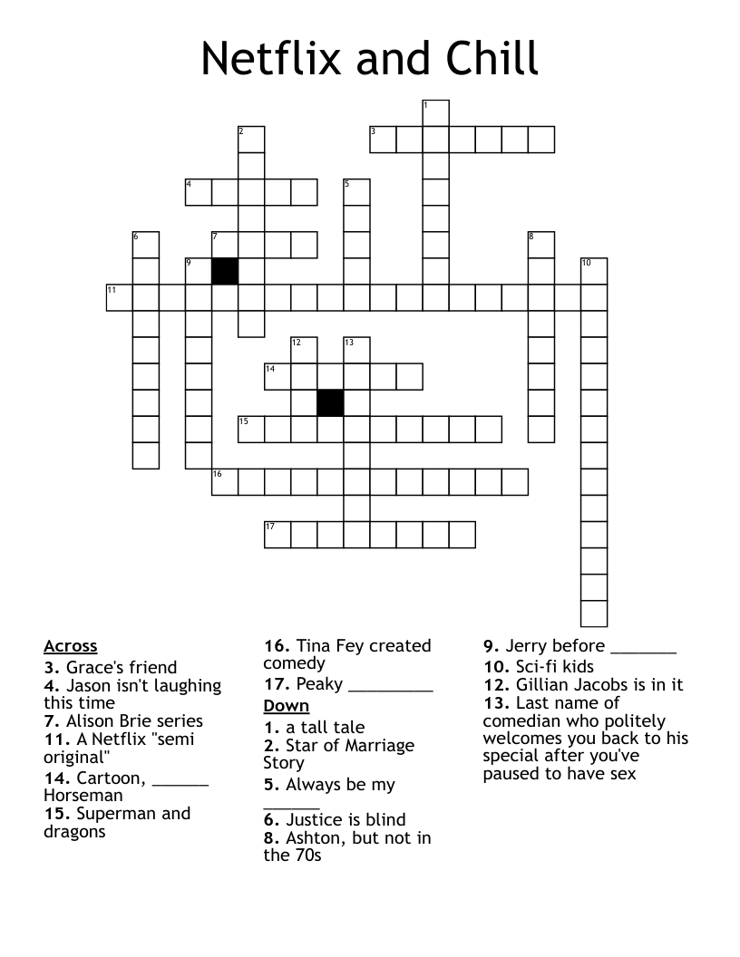Netflix And Chill Crossword WordMint