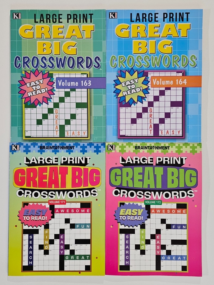 New 4 Large Print Great Big Crosswords Kappa Puzzle Books Vol 163 172 Fun Hobby EBay