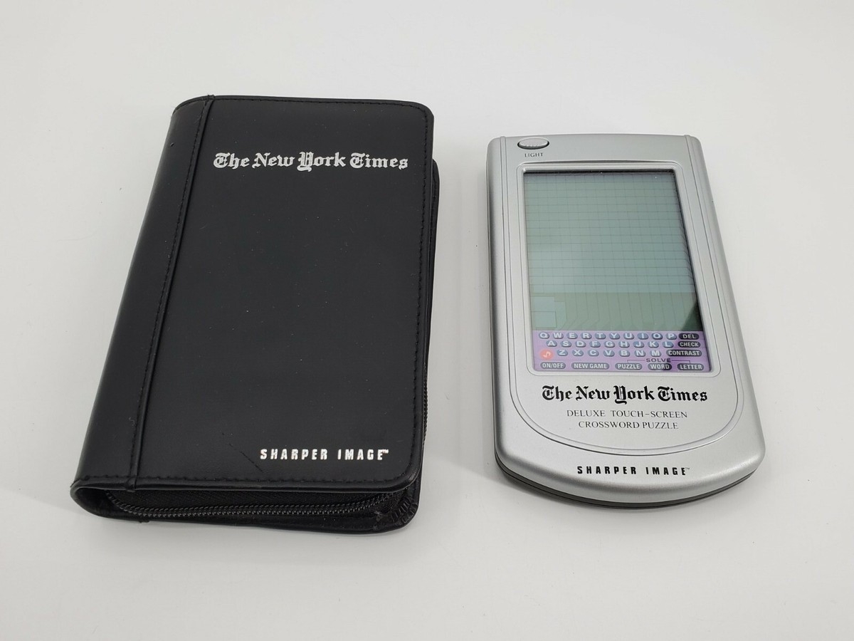 New York Times Deluxe Electronic Crossword Puzzle Touch Screen Sharper Image EBay