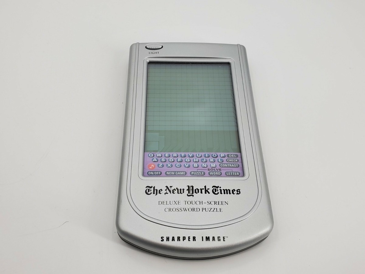 New York Times Deluxe Electronic Crossword Puzzle Touch Screen Sharper Image EBay