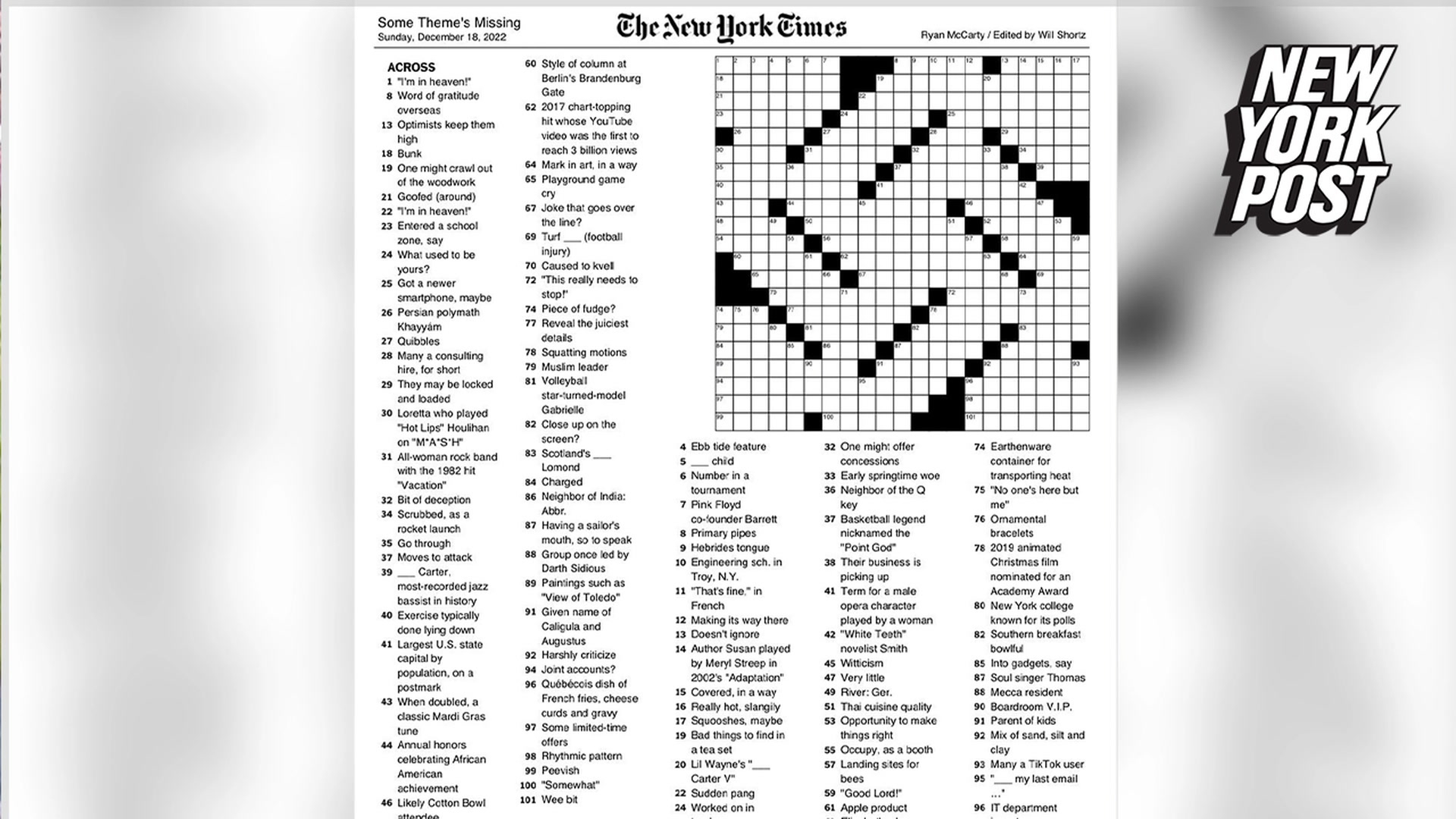 New York Times Responds After Readers Accuse Paper Of Swastika shaped Crossword Puzzle The Independent