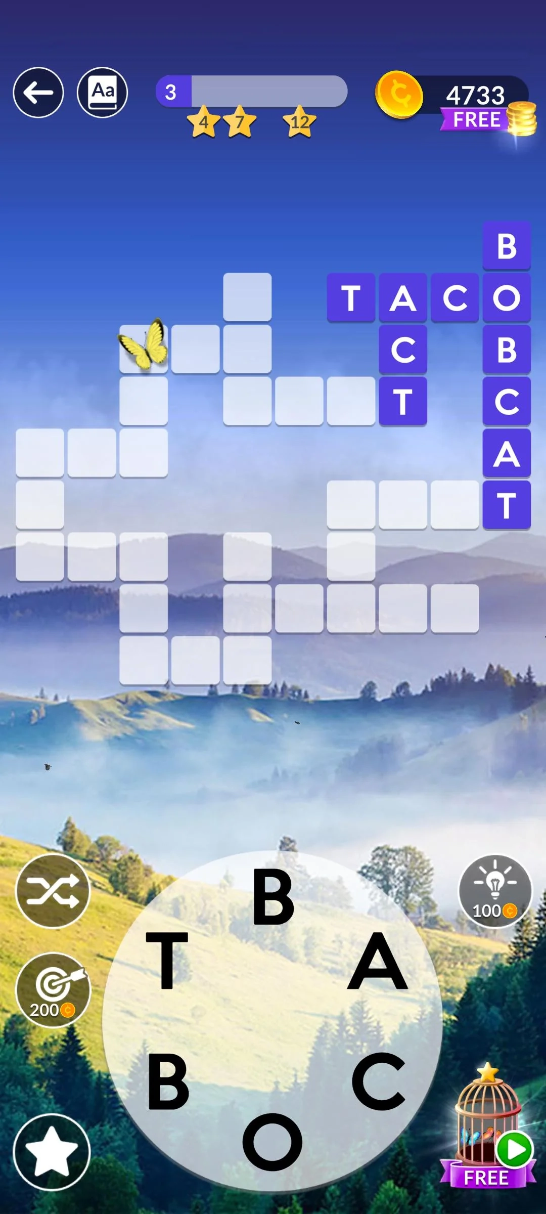 No Letter Butterflies R wordscapes