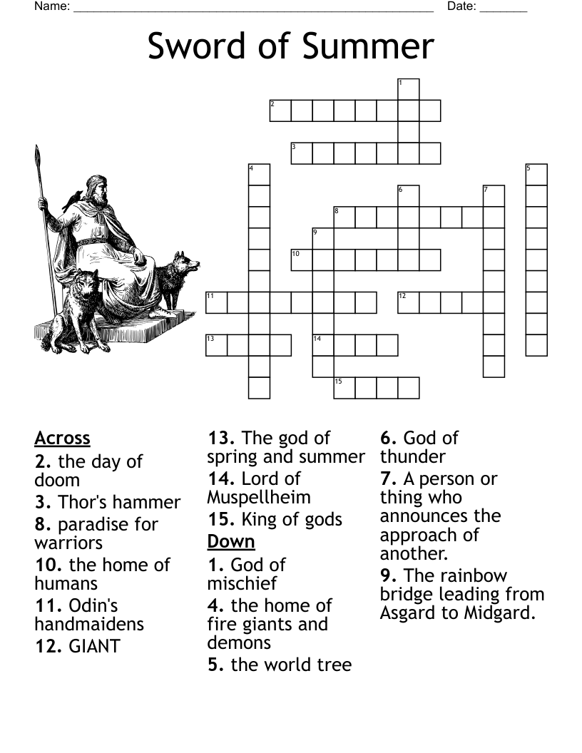 Norse Mythology Crossword WordMint