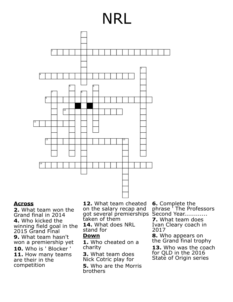 NRL Crossword WordMint