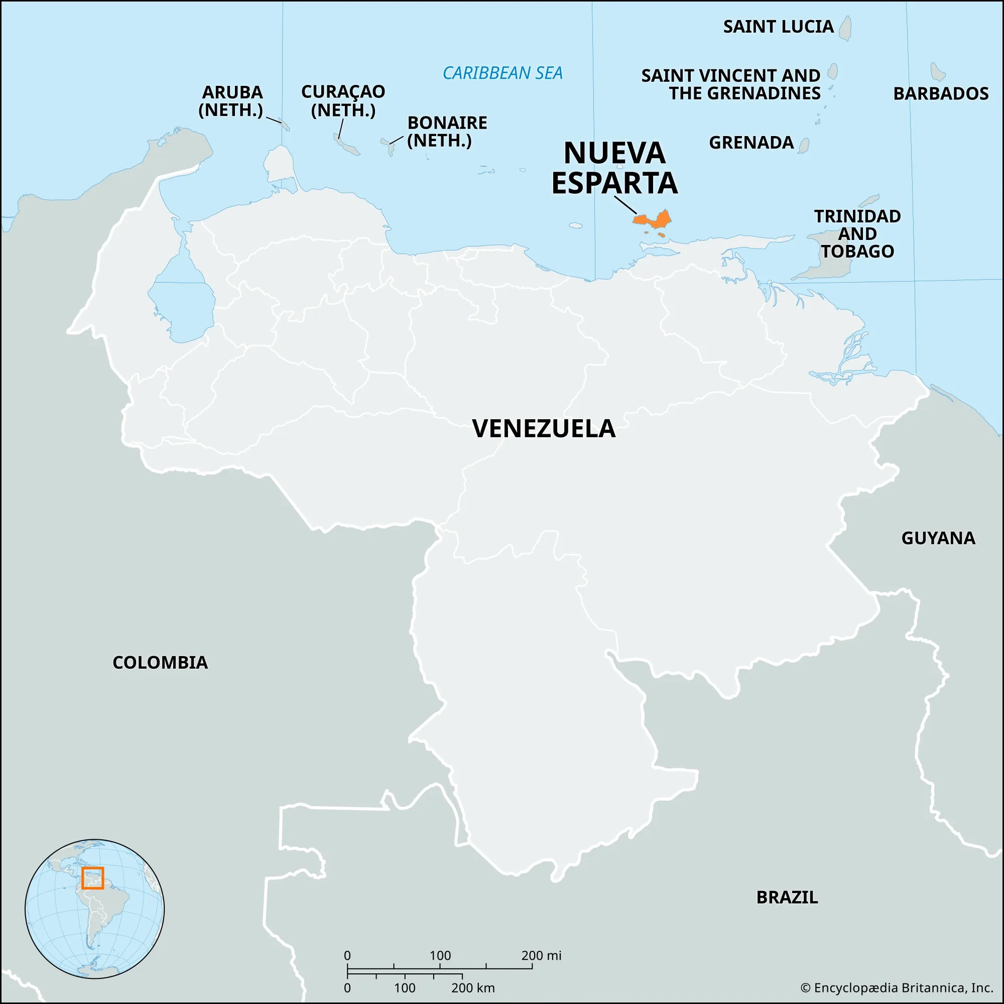 Nueva Esparta Venezuela Map Facts Britannica