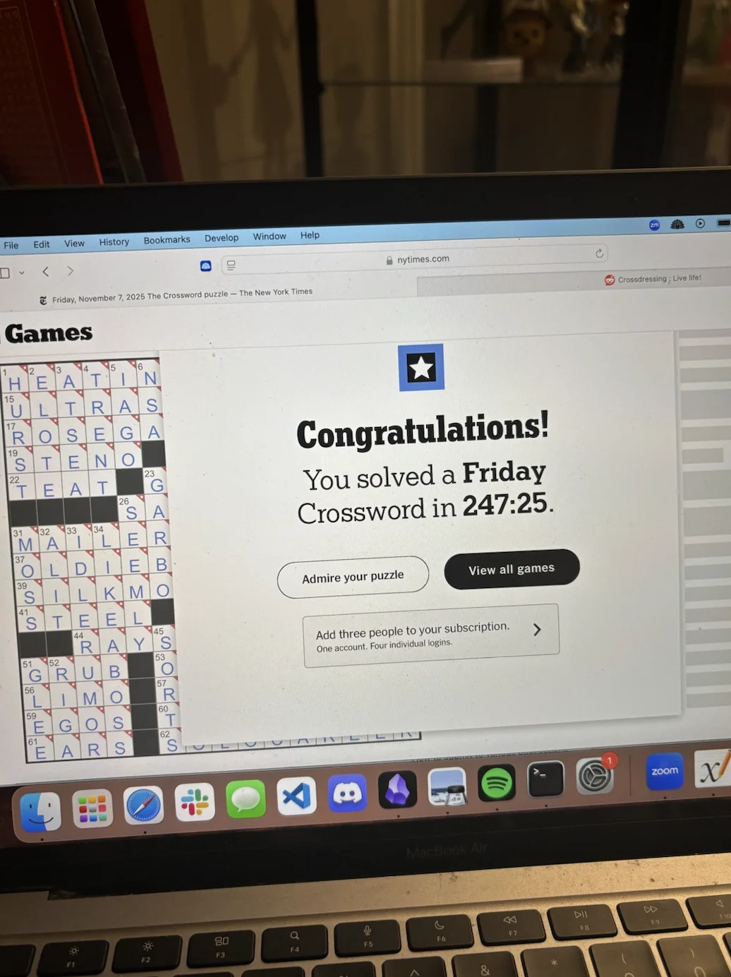 NYT Friday 11 07 2025 Discussion R crossword