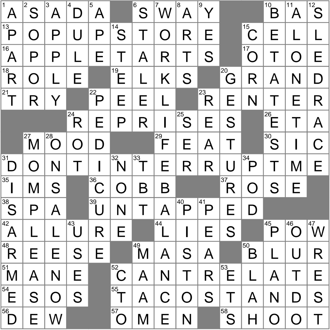 One Paying A Flat Rate Crossword Clue Archives LAXCrossword