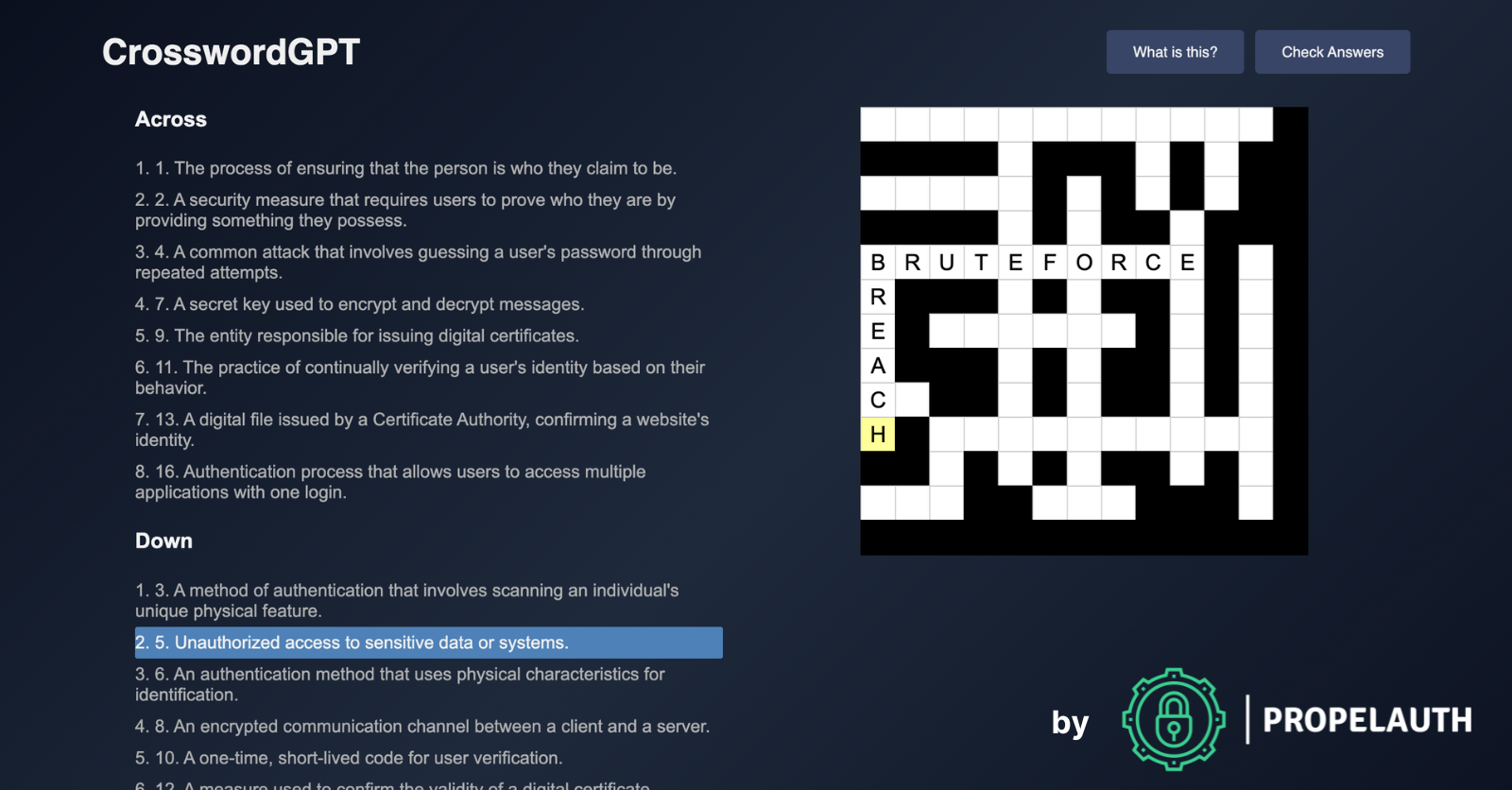 Pair Programming With GPT 4 CrosswordGPT PropelAuth