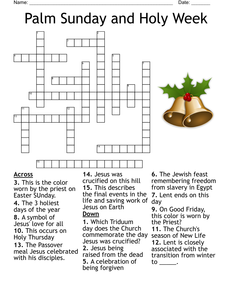 Palm Sunday Crossword WordMint